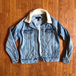 Forever 21 Denim Sherpa Jacket